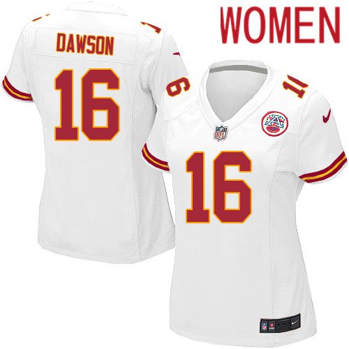 Women Kansas City Chiefs #16 Len Dawson Nike White Game NFL Jersey